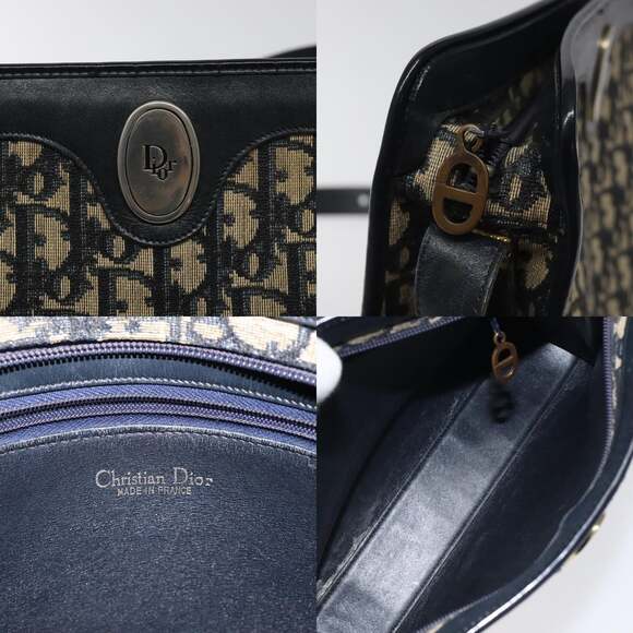 DIOR Trotter Canvas Shoulder Bag Navy - Picture 11 of 12